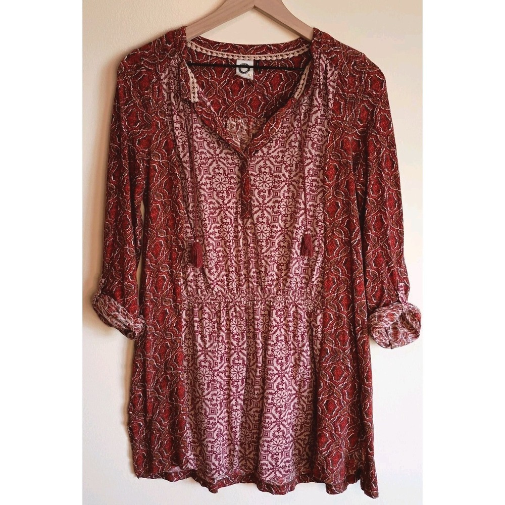 Anthropologie Akemi + Kin Boho Paisley Print Tunic Dress Size Small